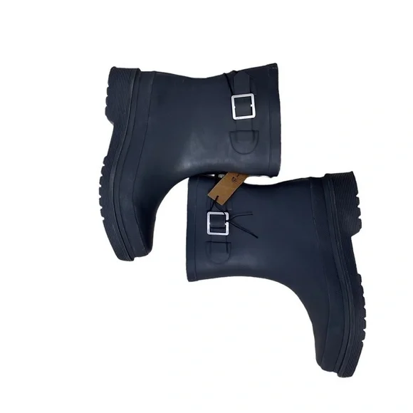 Chooka Redmond Mid Rain Boot Charcoal Size 8 Side Buckle Rubber - Picture 6 of 10